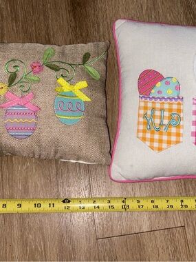 Easter Pillow Bundle Egg Bunny Spring Decor Farmhouse Set Colorful Accent